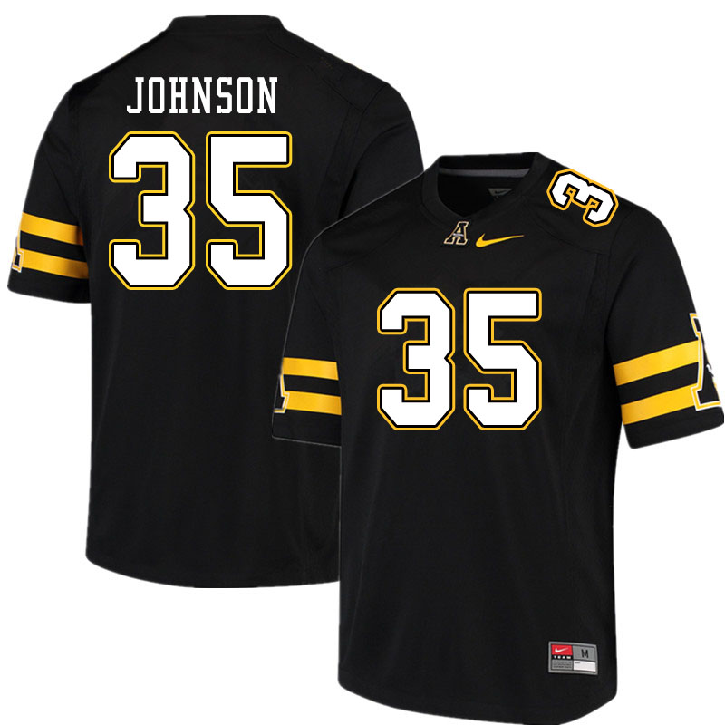 Men #35 Elijah Johnson Appalachian State Mountaineers College Football Jerseys Sale-Black